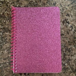 Pink sparkly notebook -empty notebook